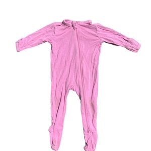 Kyte BABY 0-3 Month Pink Zip-Up Footie Pajama Bubblegum Long Sleeve Bamboo